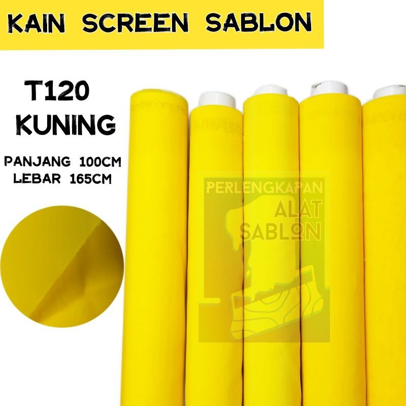 JUANXSHOP KAIN SCREEN MONIL SABLON T120 KUNING KAIN SCREEN SABLON