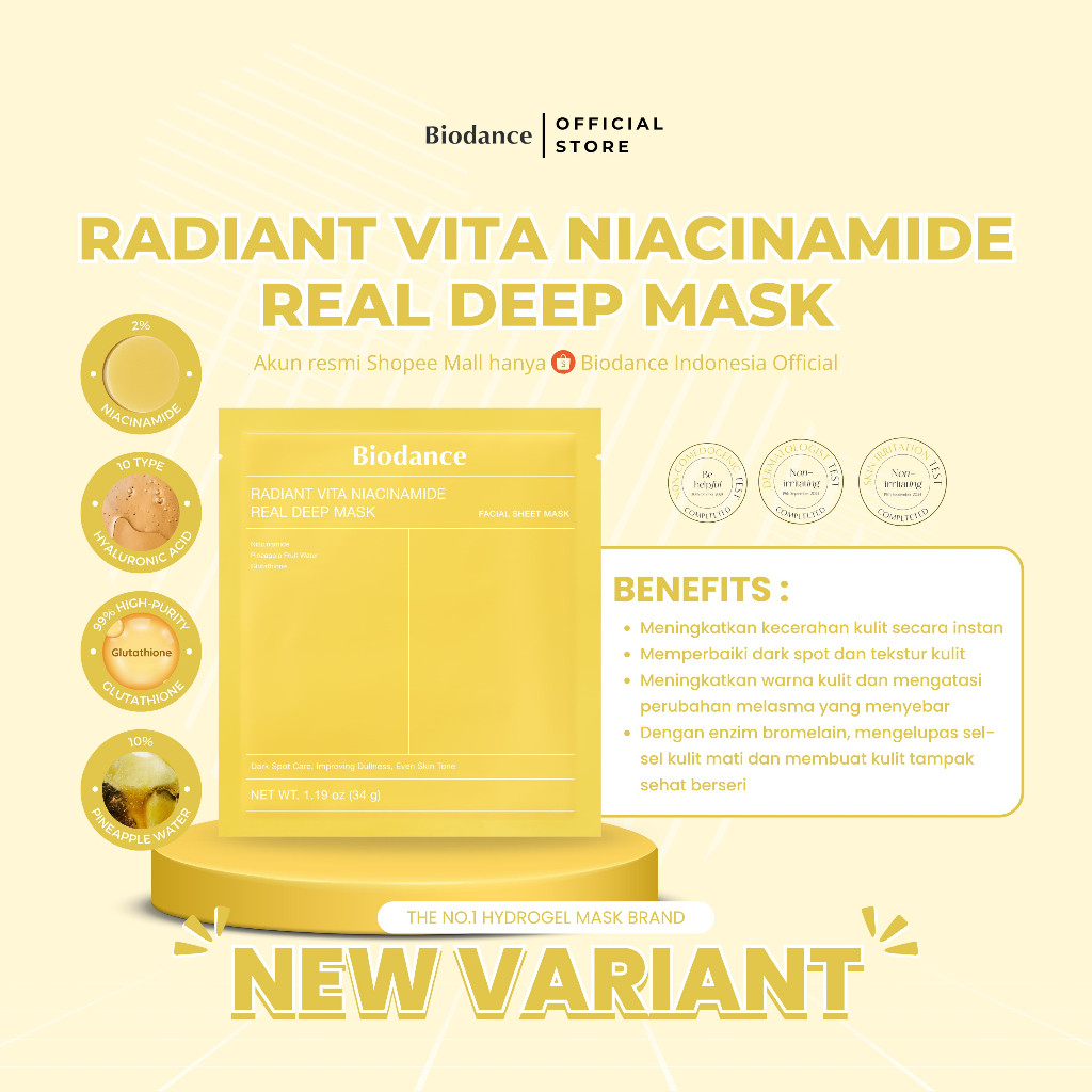 BIODANCE - Radiant Vita Niacinamide Real Deep Mask Face Mask [ 1 Sheet ]