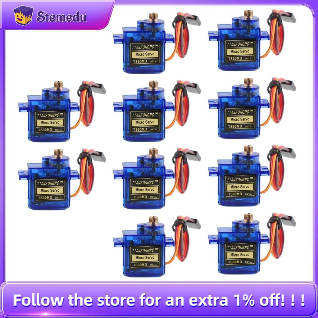 10PCS TS90MD 9g gital Micro Servo Full Metal Gear 90/180/270/360° PWM Control for RC Robot Plane