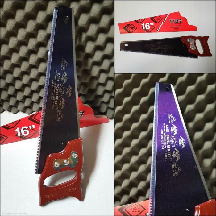 Gergaji Kayu CARL SCHLIEPER Tjap Cap Tiga Mata 16" Inch Inc 16Inch