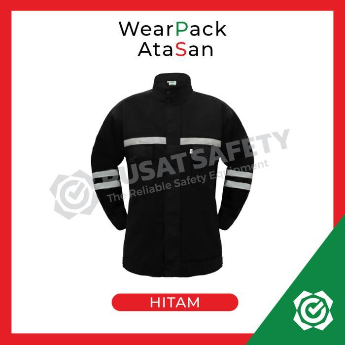 Jaket Wearpack Safety Baju Seragam Kerja Lengan Panjang IMJ Hitam Pria - Hitam, M