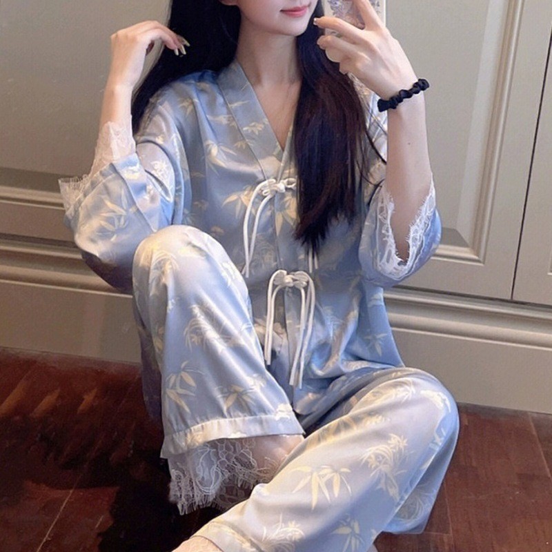 Baju Tidur Set Piyama Model Cina Bahan Satin Premium Pakaian Tidur Wanita Dewasa
