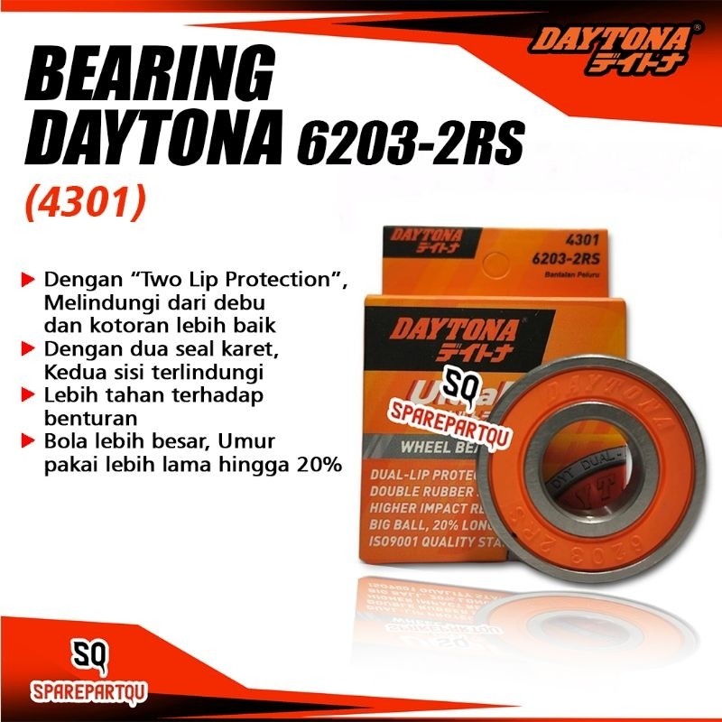 Bearing Gir Gear Belakang Daytona 6203 Supra Satria Revo Blade Karisma Win .