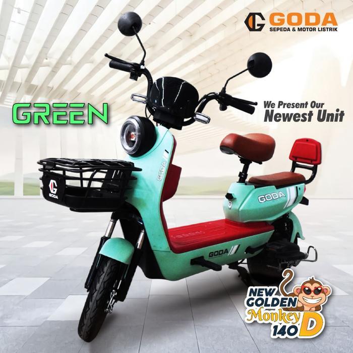 SEPEDA LISTRIK DEWASA GODA 140-D MONKEY GARANSI RESMI - GREEN + POMPA