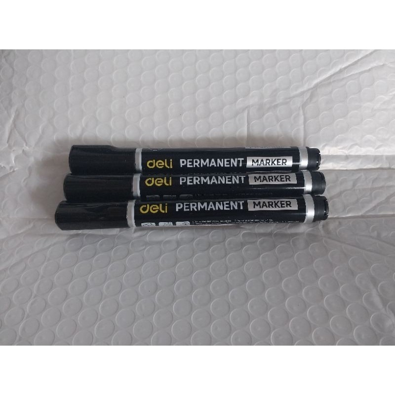 Deli spidol permanent marker warna biru , merah , hitam