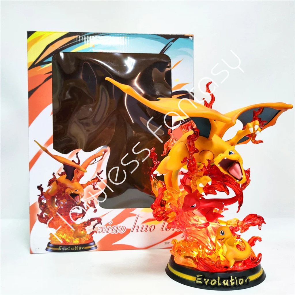 Pokemon Charizard Charmander Xiao Huo Long Evolution Anime Statue Figure