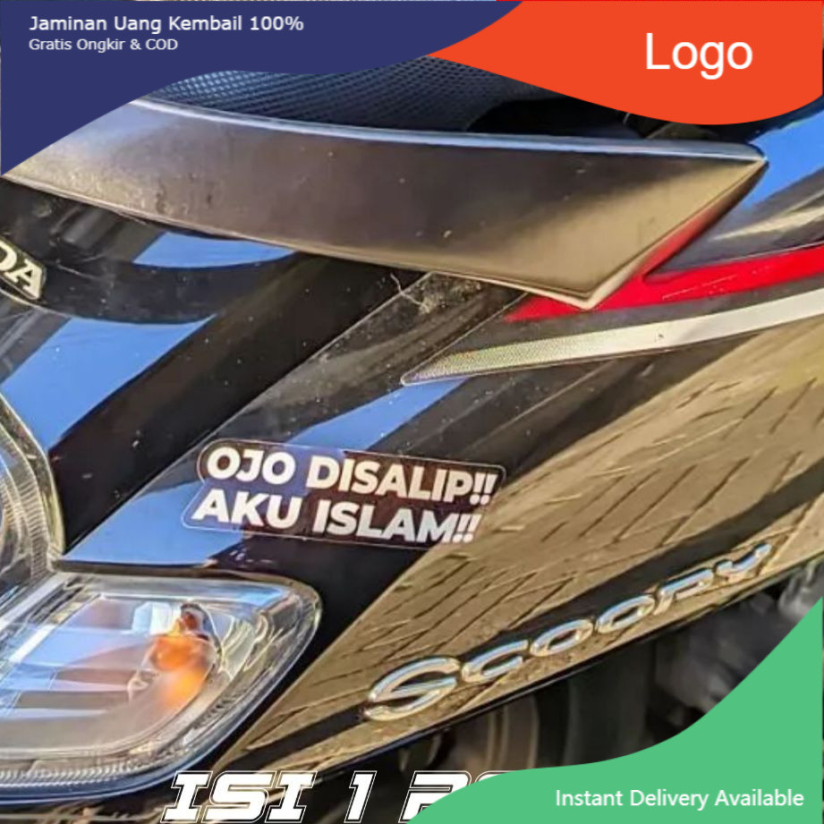 Stiker Motor Ojo disalip Aku Islam Aksesoris Matic Sticker Keren Bukan Printcut Reflective Sheet