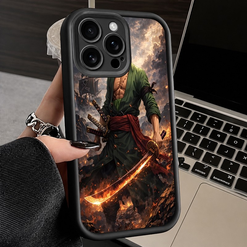 Casing Cocok Zoro Dengan Pedang Api Di Medan Perang Untuk Samsung A02-A05 A10-A15 A20-A24 A30 A31 A3