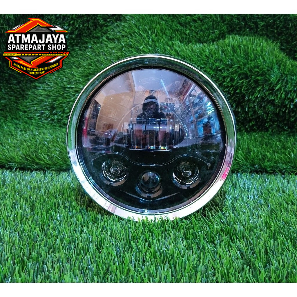 Lampu Daymaker 7inch 19 LED Daymaker 7inch Set Batok Tiger Revo PNP Ninja Tiger MP Vixion Verza Impo