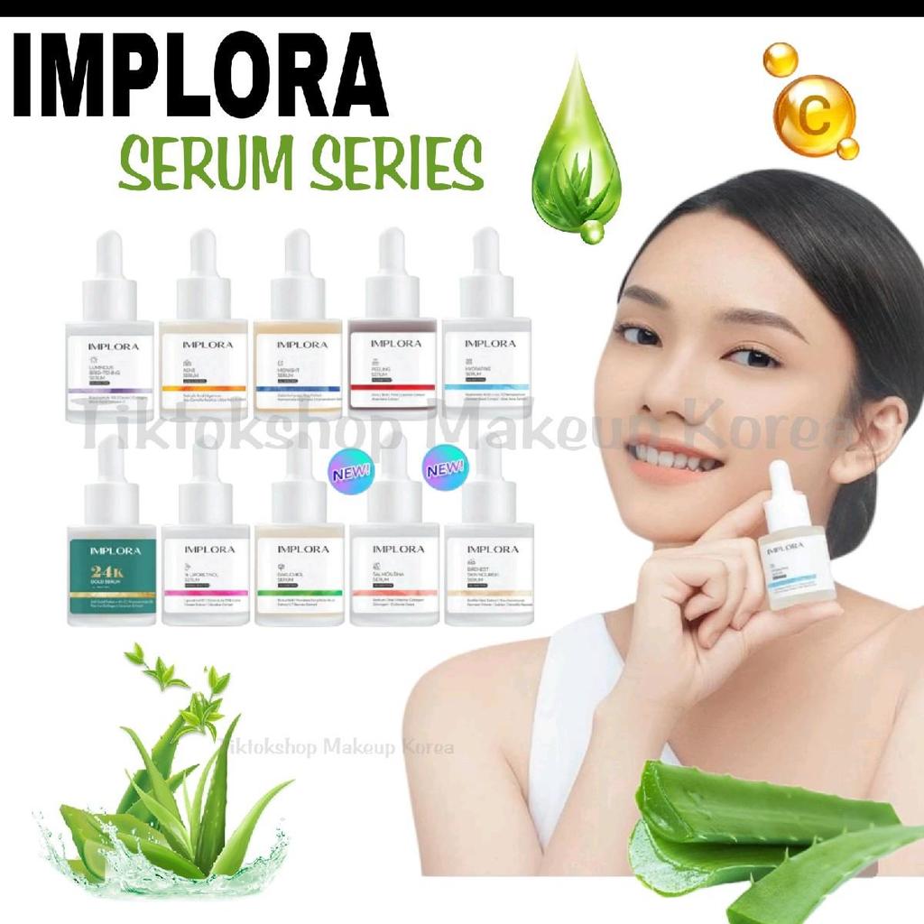 BARU Implora Serum Wajah 20ml Face Serum 24K Gold | Hydrating | Acne | Brightening | Peeling | Vitam