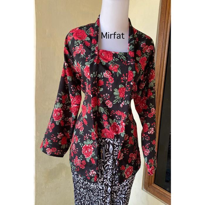 Kebaya Kembang Dewasa Bunga Kebaya Kembang Dewasa / Kebaya Kutubaru Kembang Baju Adat Jawa - Merah, 
