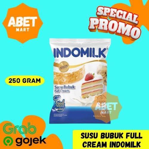 INDOMILK SUSU BUBUK FULL CREAM 250Gr - 250 Gr Gram 1/4kg Indo Milk Krim Powder Baking Kue Pak Pcs Du
