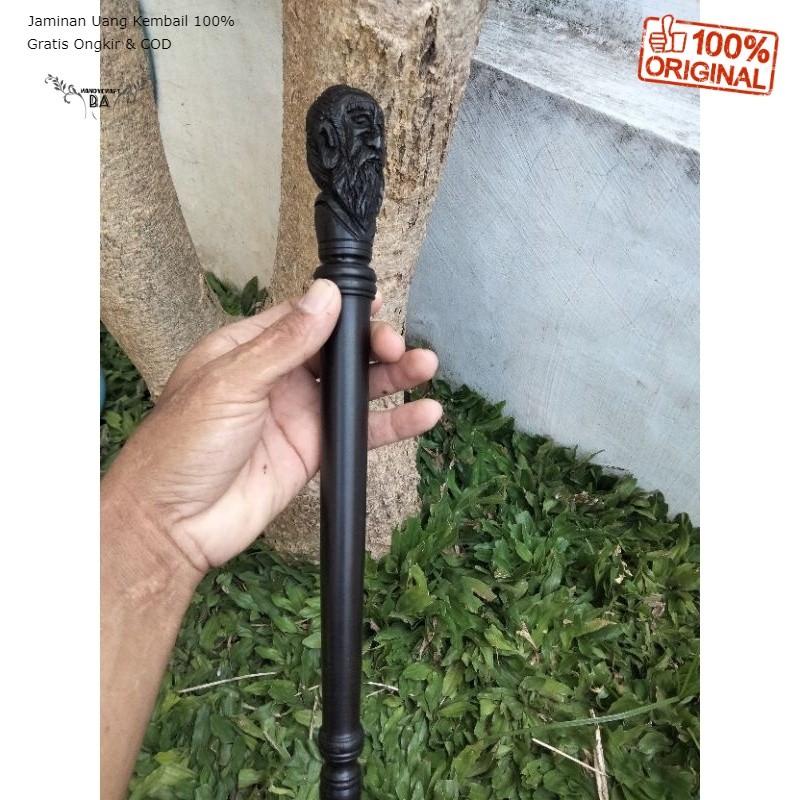 Promo tongkat komando mini bahan kelor hitam ukir