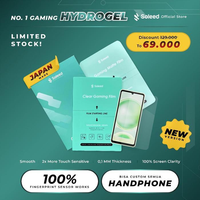 SOLEED -  Sharp Aquos Sense 8 & 9 Gaming Hydrogel Clear Matte | Anti Gores Not Tempered Glass - Aquo