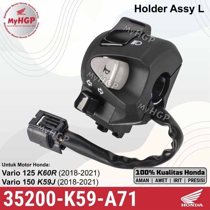 35200K59A71 Saklar Sein (Set) Holder Kiri Switch Assy Vario 150 35200-K59-A71 35200 K59 A71