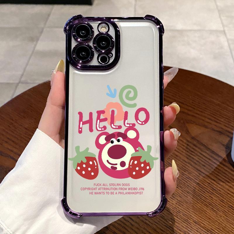 Soft Case For IQOO Z10 5G NEO 10 U1x Clear Lens Protective Lucu Beruang Stroberi Casing Hp Cassing