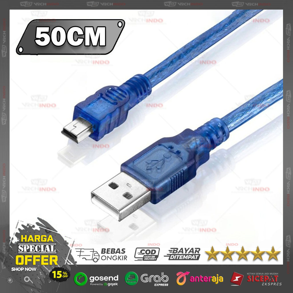 Kabel USB Mini 5 Pin 50CM Kabel Data & Charger Mini USB Pendek