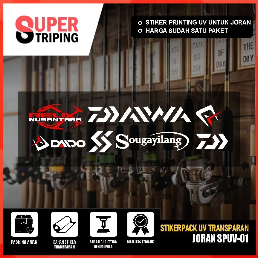 Stiker Uv Transparan Joran Relix Nusantara Shimano Daiwa Sticker Brand Mancing Pancing Daido SPUV 01
