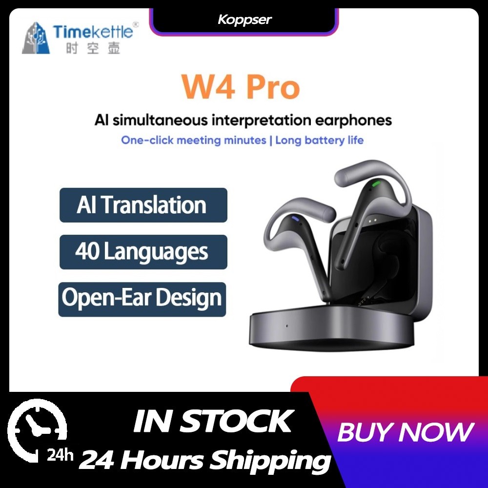 Timekettle W4 Pro AI Interpreter Translation Earbuds Bidirection Simultaneous Smart Translator Heads