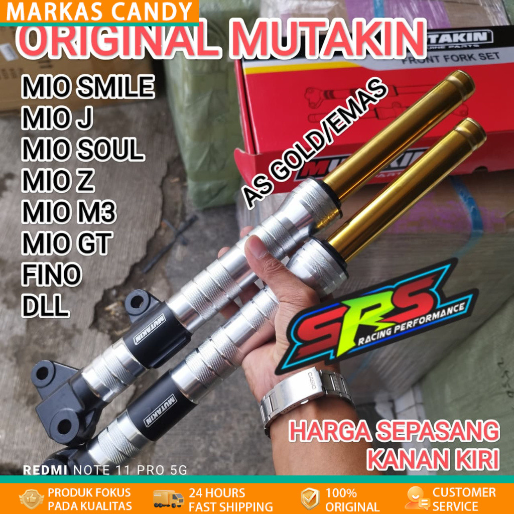 MUTAKIN Tabung Shock depan mio fino soul gt mio j CNC ORIGINAL