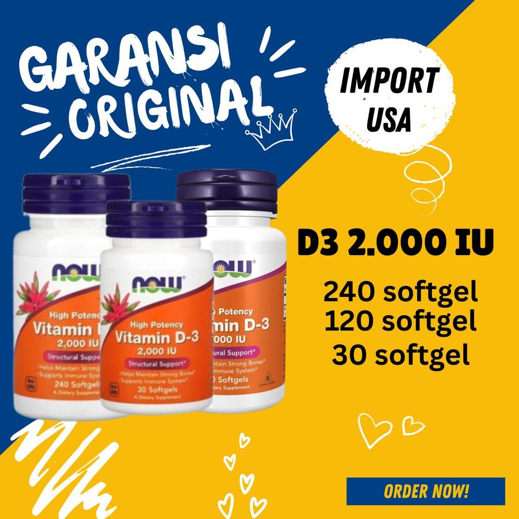ORIGINAL Now Vitamin D3 2000IU Now D3 2000 IU 120 gels 240 gels Vit D3 2000IU