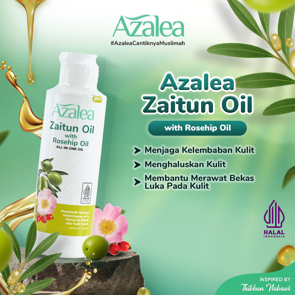 (ORIGINAL) Azalea Zaitun Oil with Rosehip Oil 135ml Minyak Zaitun Melembapkan & Bantu Samarkan Bekas