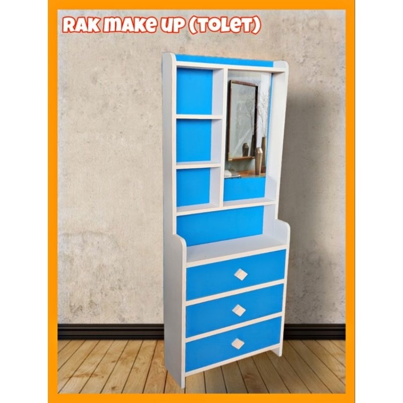 RAK MAKE UP TOLET MEJA RIAS LEMARI KOSMETIK KACA BJK BAHAN KAYU KUAT RKA169