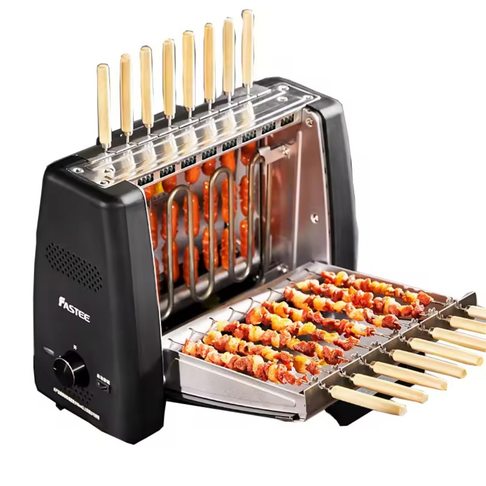 Alat Pembuat Kebab Elektrik 16 Tusuk Sate Bahan Stainless Steel Panggangan Piknik Berkemah Luar Ruan