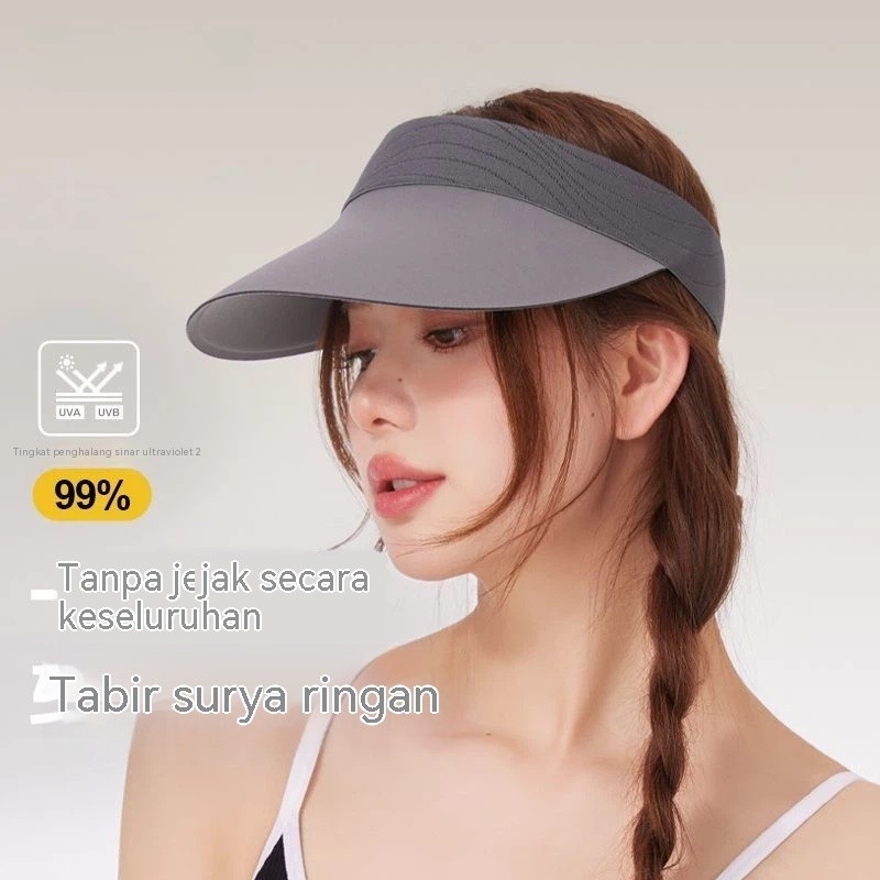 Topi wanita 2026 baru tanpa tanda topi matahari, topi topi matahari kosong, topi matahari UV, topi m