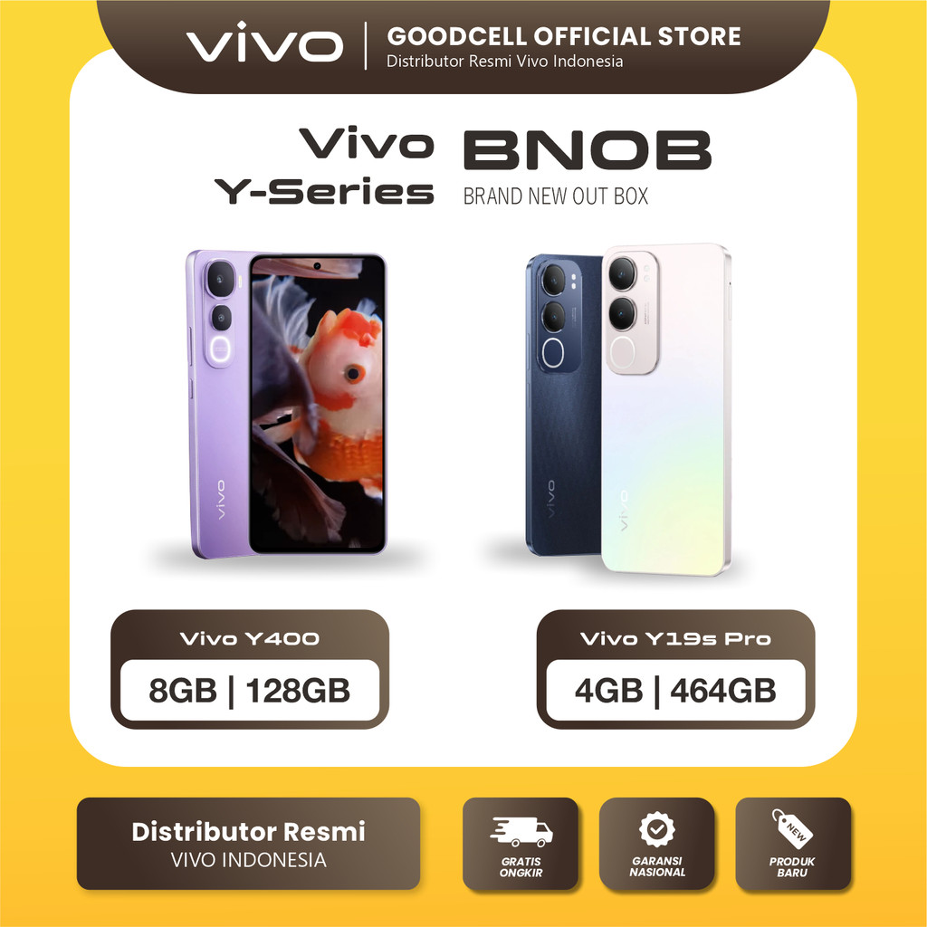 [KHUSUS UNIT BNOB] Y Series vivo Y400 4G 8/128 & vivo Y19s Pro 4/64 - Original Garansi Resmi HP Seco