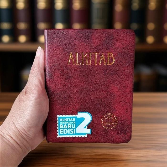 LAI Alkitab Kristen Kecil TB2 032 Two Tone Motif Marmer Semburat Hitam 11x13.7x3.5 cm Soft Cover Len
