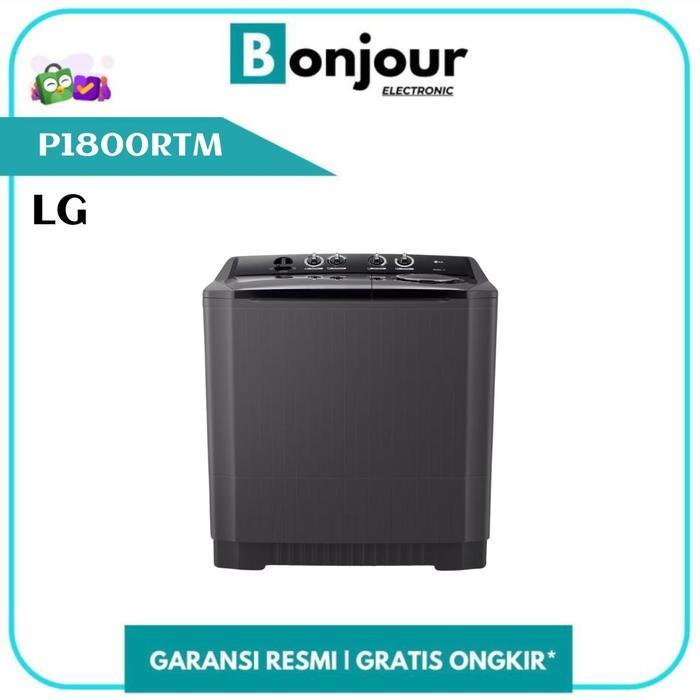 Mesin Cuci 2 Tabung LG P1800RTM Kapasitas Jumbo 18 Kg Mesin Cuci LG Roller Jet