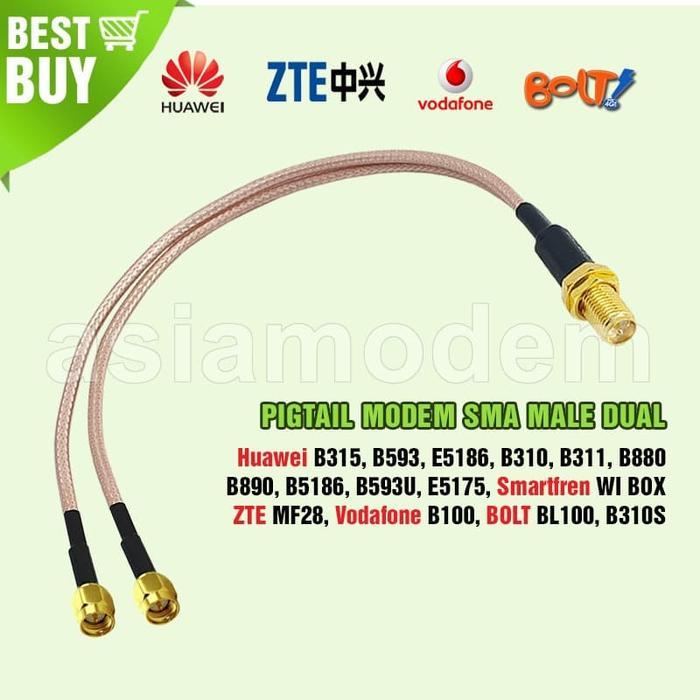 Murah MeriahPigtail Modem Dual Bolt Huawei B310S, B310, Helios BL100FG