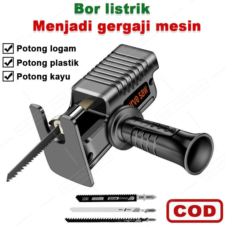 (AY)  COD Mesin Adapter Jigsaw Gergaji Mesin Adapter reciprocating Jigsaw adaptor bor ke gergaji