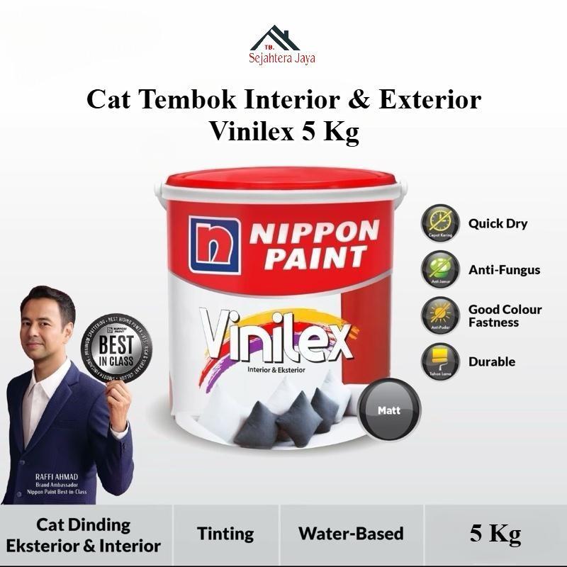Cat Tembok NIPPON PAINT VINILEX 5000 5 Kg | Cat Interior dan Exterior Tinting Putih & Warna Aestheti