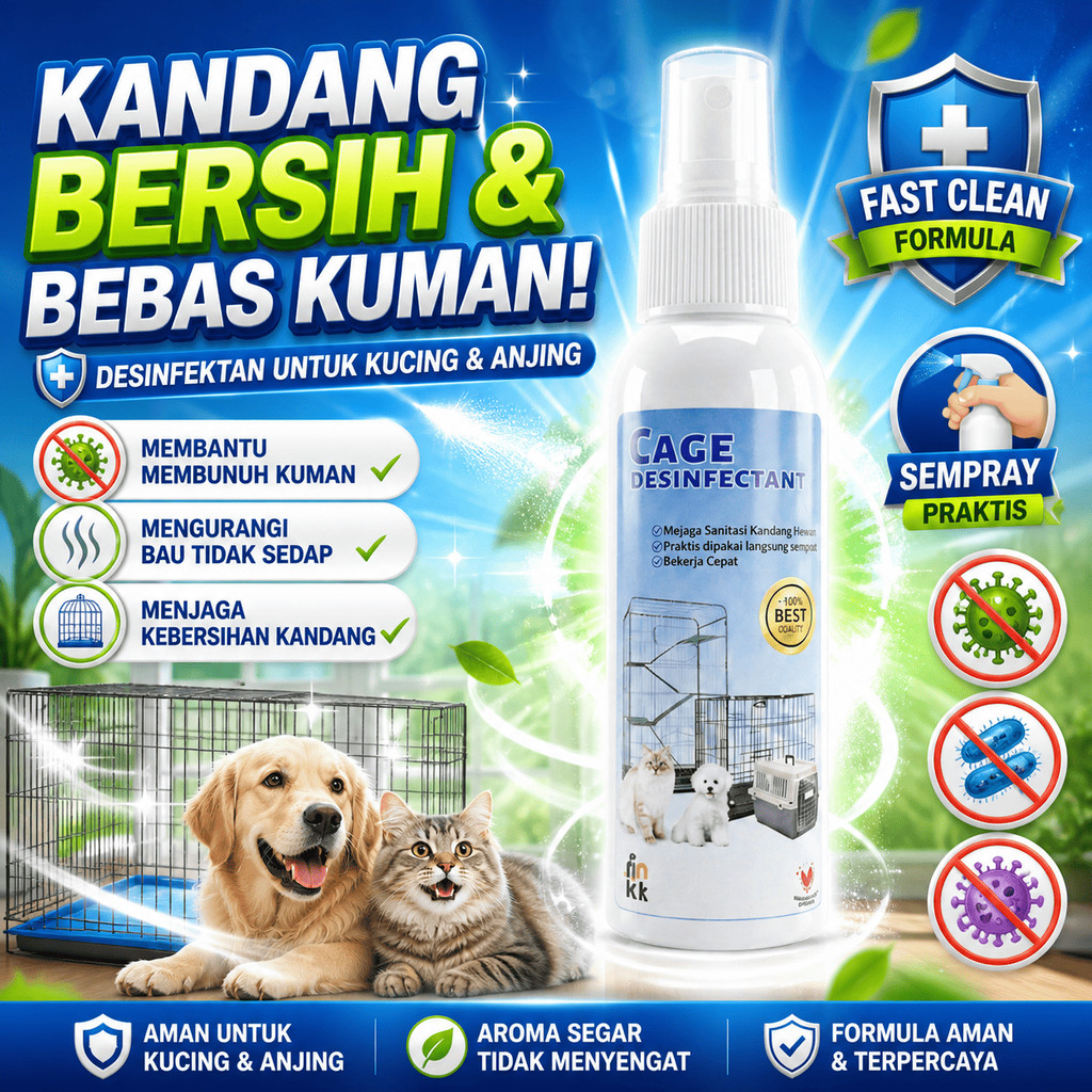 PEMBERSIH KANDANG & KASUR ANJING KUCING PET CRATE DISINFECTANT 250ML DESINFEKTAN SPRAY 250ML KANDANG