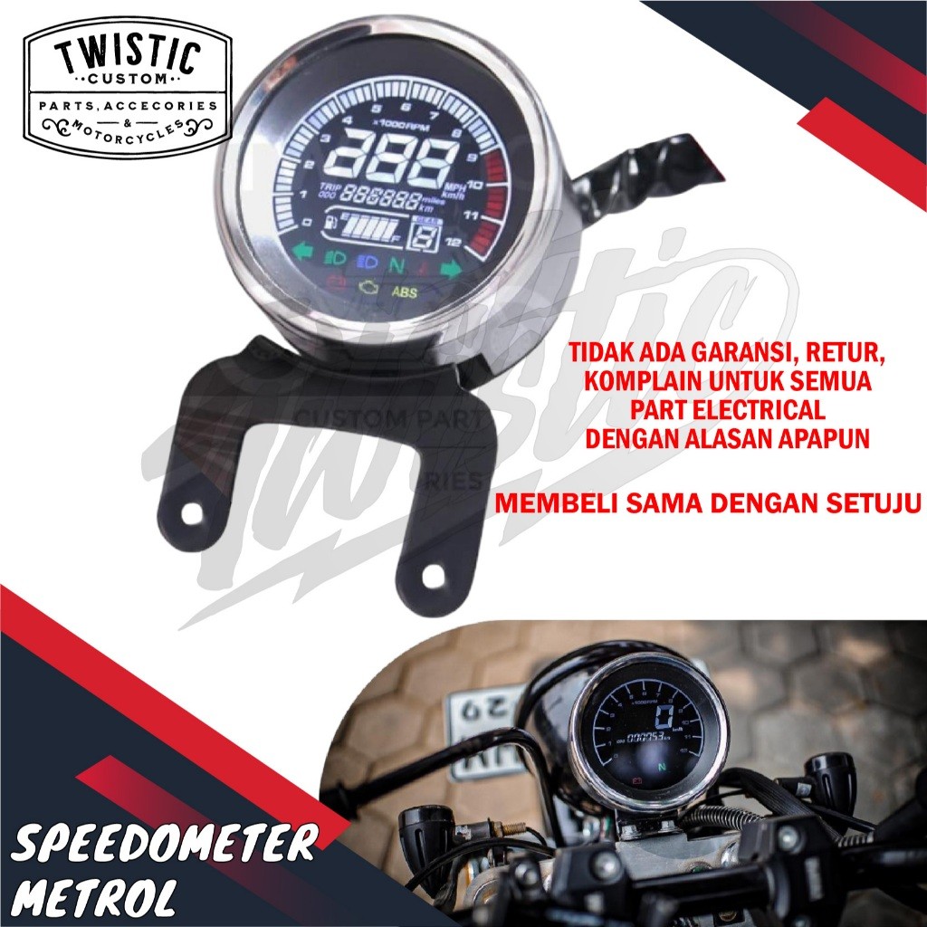 Speedometer Digital Metrol Motor Custom Bobber Universal