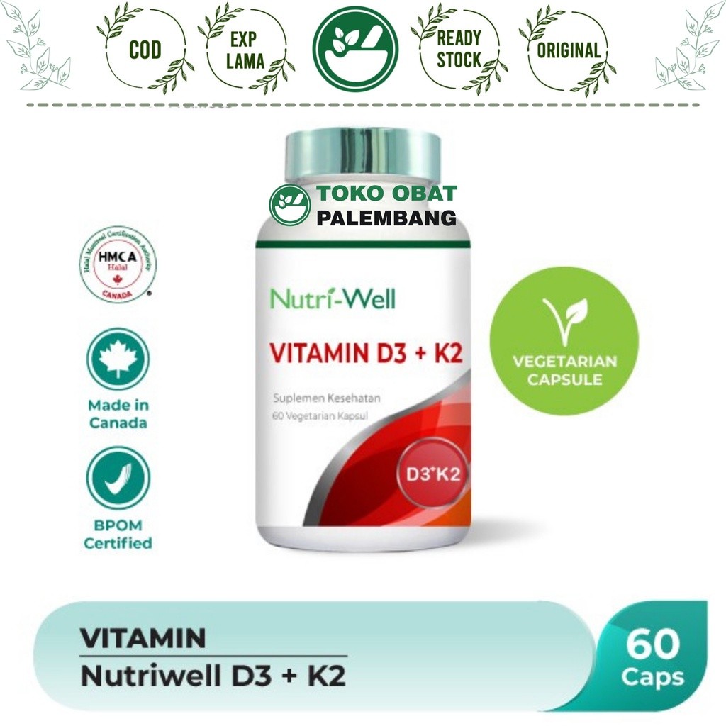 NUTRIWELL D3 + K2 60 KAPSUL NUTRI-WELL D3 K2 NUTRI WELL VITAMIN D3 K2