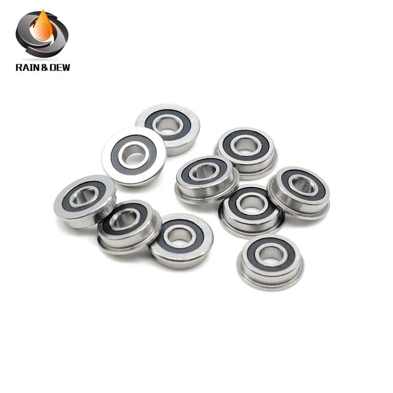 10Pcs F695 2RS Bearing 5*13*4 mm  ABEC7 Flanged Miniature F695 RS Ball Bearings F695RS For VORON