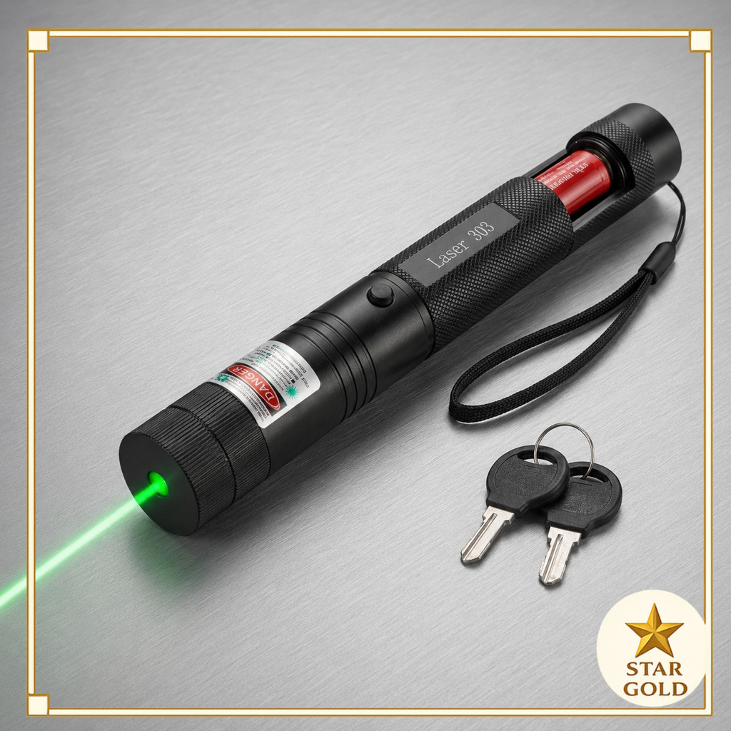 Laser Pointer 303 Laser Hijau Laser Pointer Jarak Jauh Green Laser Pointer Type 303 Baterai Cas Gree