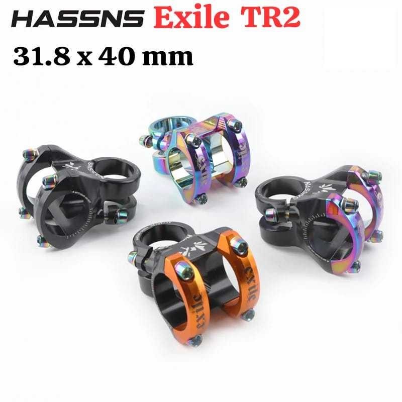 Foto Stem Pendek Hassns 31.8 x colorfull clamp 35 mm oversize 31.8mm alloy sepeda MTB