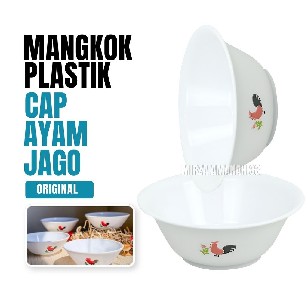 Mangkok Plastik Ayam Jago bening mangkok makan Murah Bisa COD