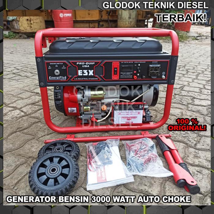Proquip Genset E3X Generator Listrik Bensin 3000 Watt Auto Choke 7.5HP