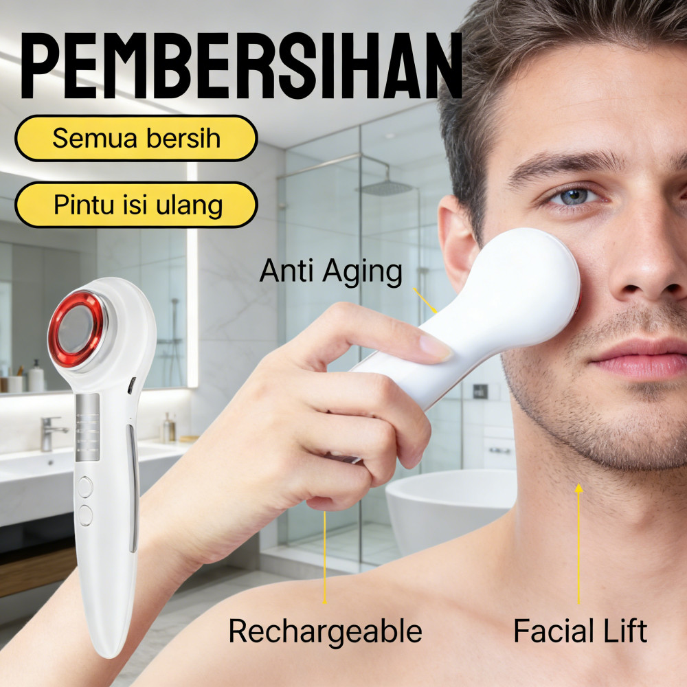 Perawatan Anti Aging Facial Recharge USB Pemijat Alat Setrika Wajah-Wajah