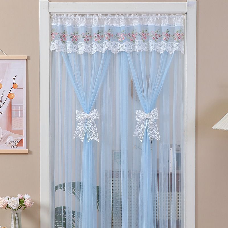 Double-layer gauze mosquito-proof door curtain, no drilling required, lace gauze curtain