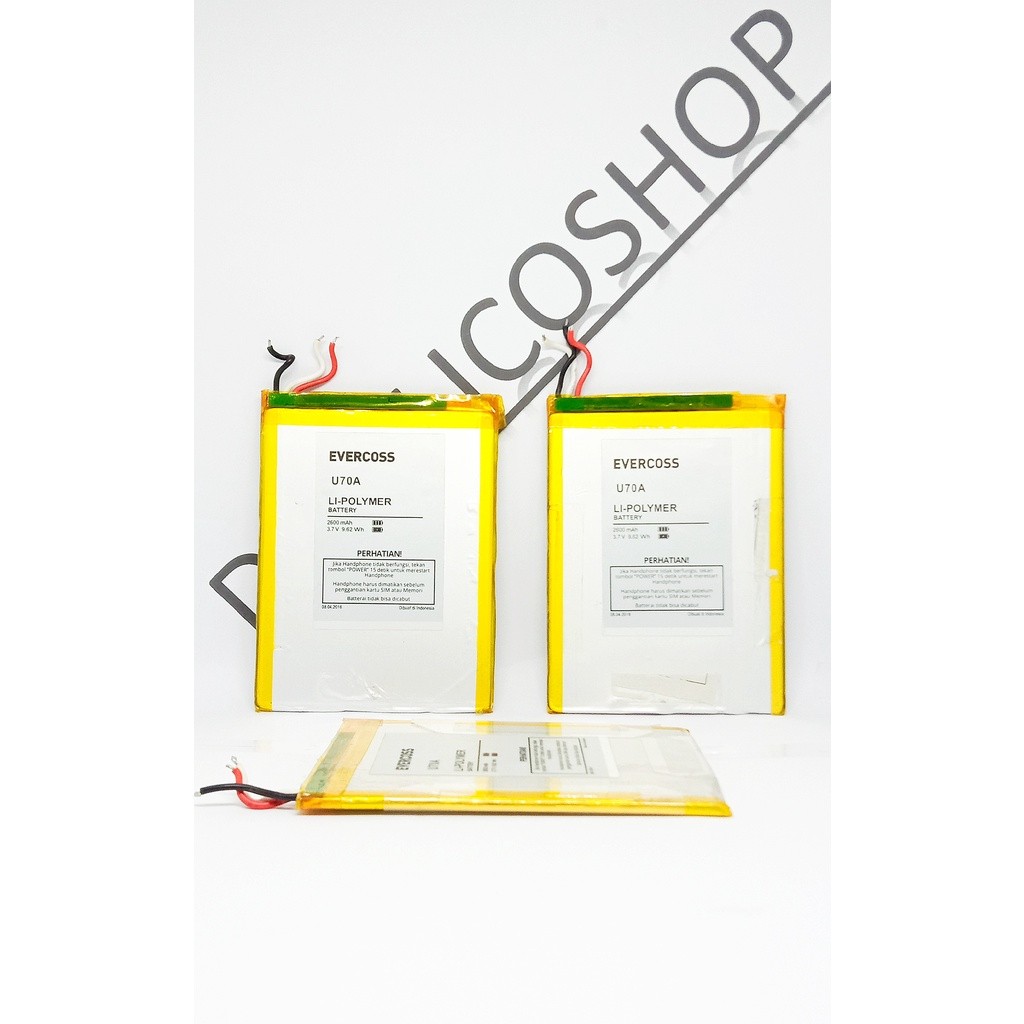 Baterai Tab Evercoss U70A Li-Polymer Universal Batrai Ukuran 7 x 9,2 cm Batre T2C