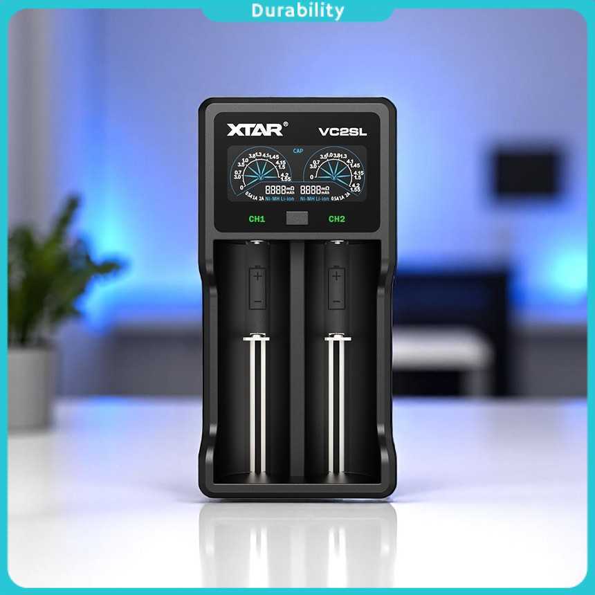 XTAR Charger Baterai 2 Slot AA AAA 18650 Li-Ion Ni-MH LCD Power Bank - VC2SL