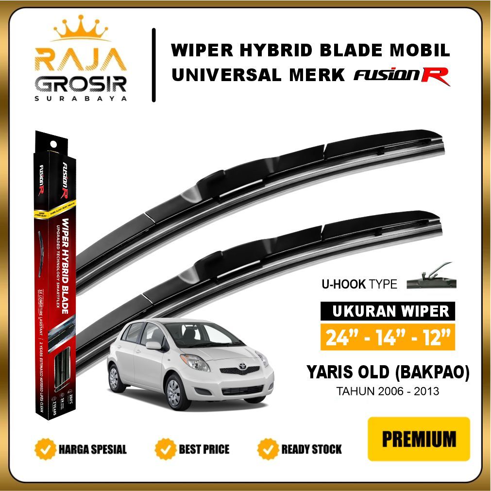 Fusion R Wiper Kaca Mobil Toyota Yaris Lama Yaris Bakpau Bakpao Karet Wiper Frameless Hybrid Blade S
