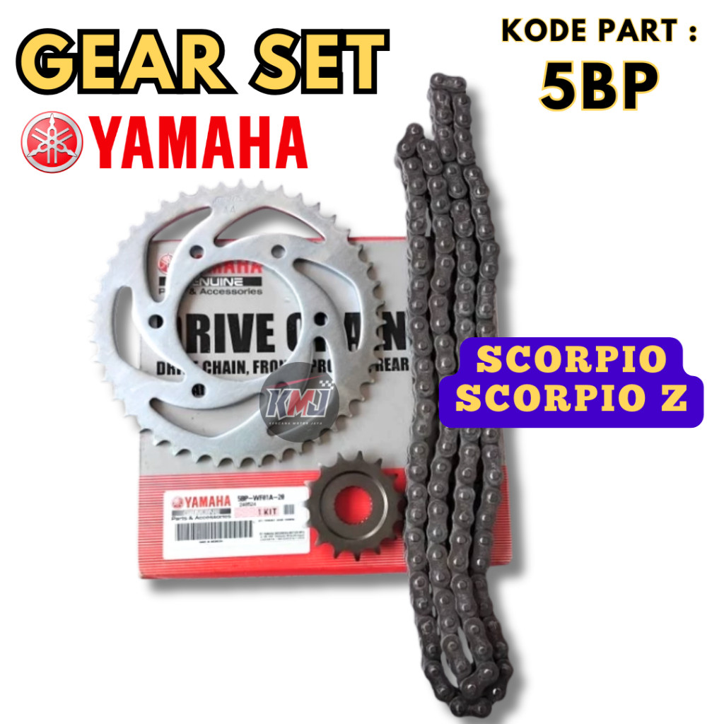 5BP-WF01A-00 Gear Set 5BP Original Yamaha Scorpio Scorpio Z Dll Gear Set Rantai Set Ori