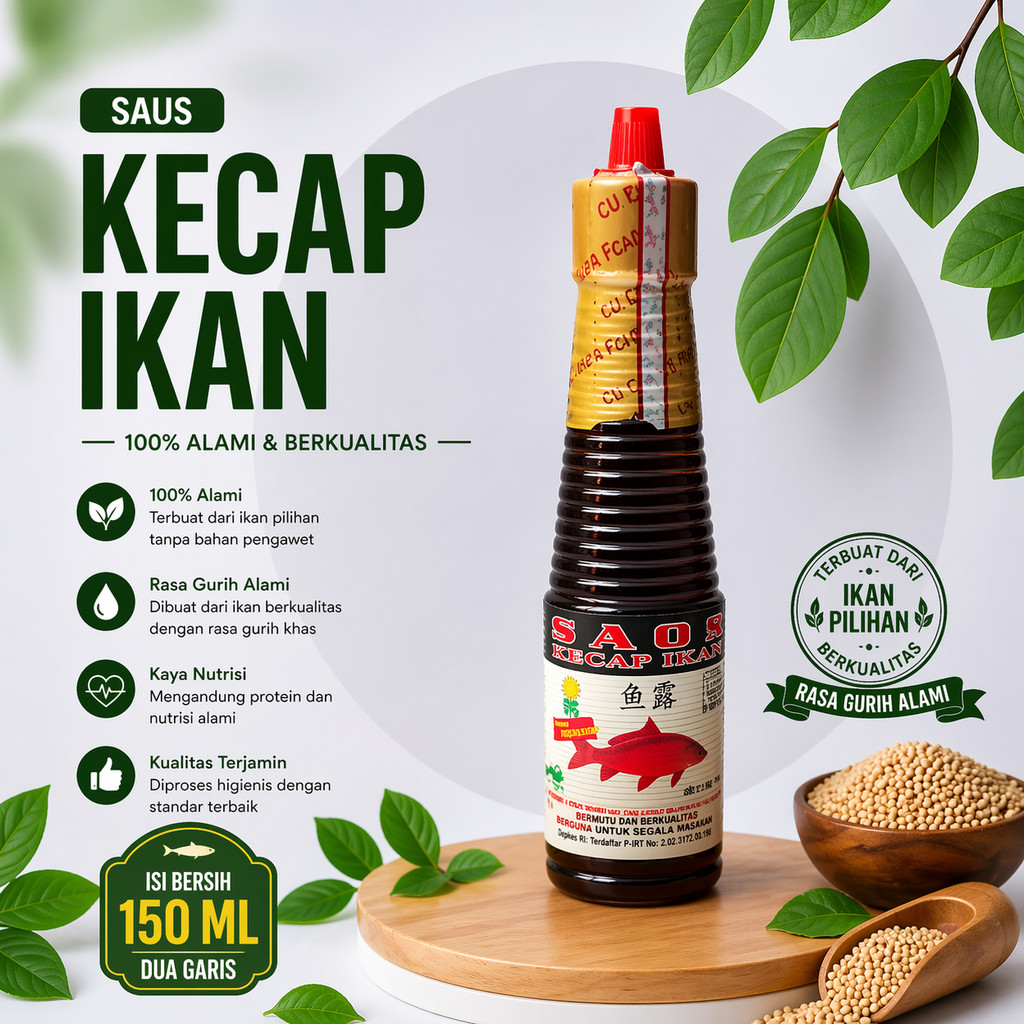 Saos Kecap Ikan Cap Bunga Matahari 150ml - Minyak Ikan HALAL